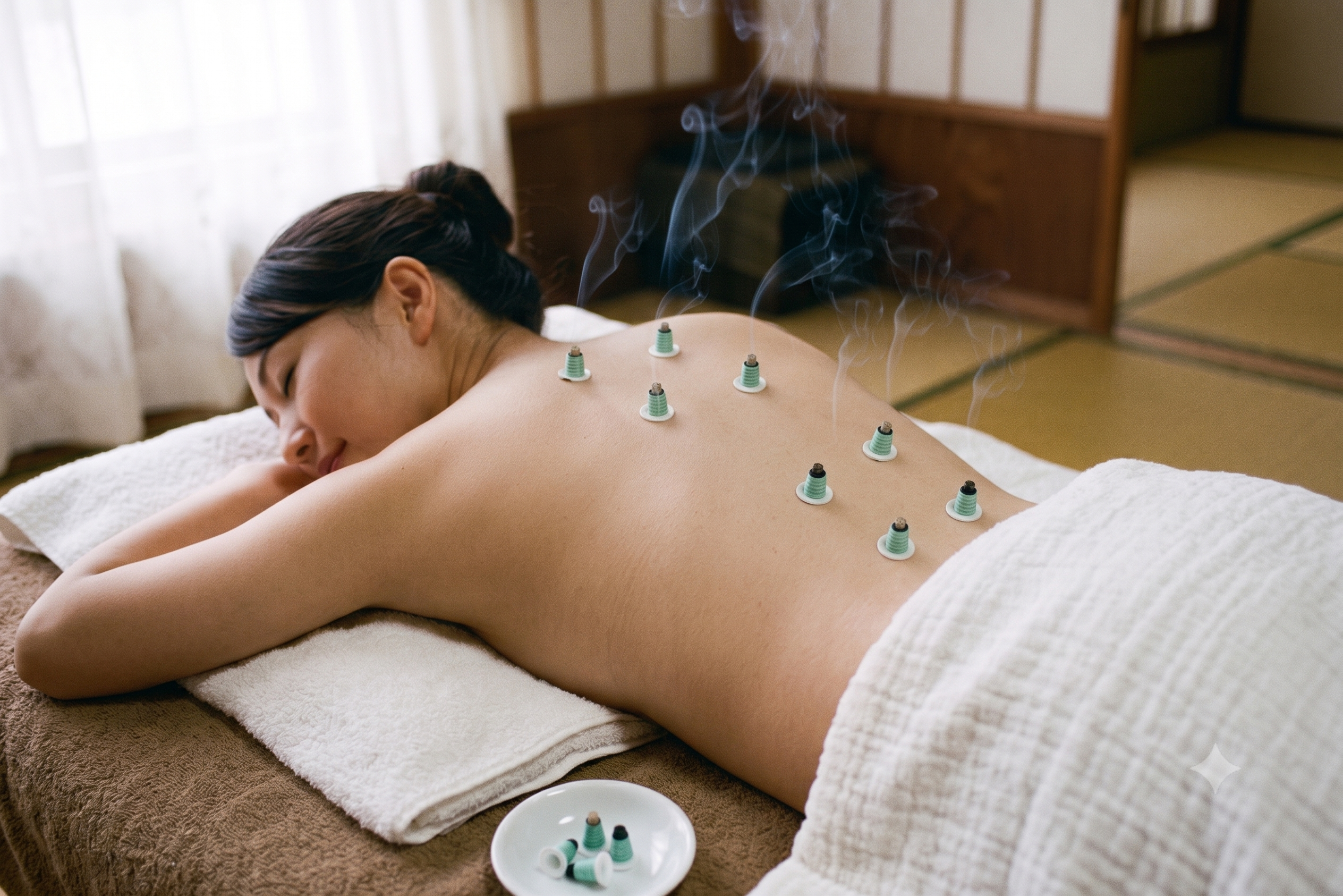 お灸の施術